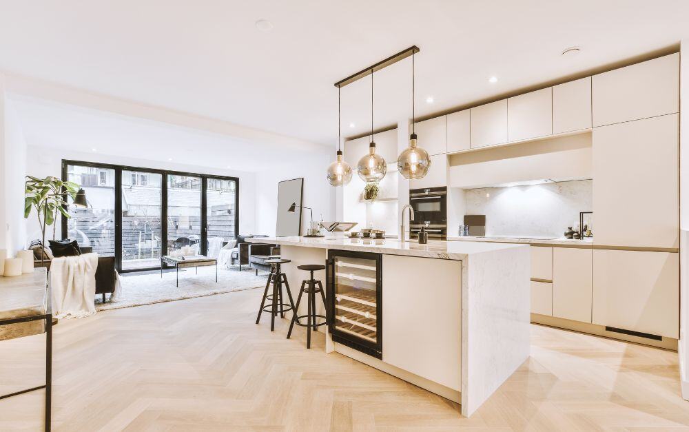 open plan kitchen